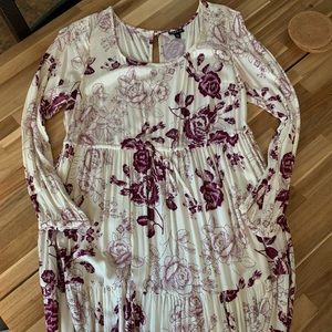 Ivory and plum dress